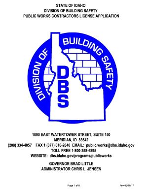 idaho public works license search.